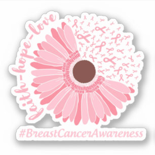 Faith, Hope, Love - Breast Cancer Awareness Sticker
