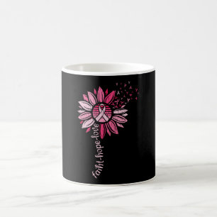 Faith Hope Love Breast Cancer Awareness Sunflower Koffiemok
