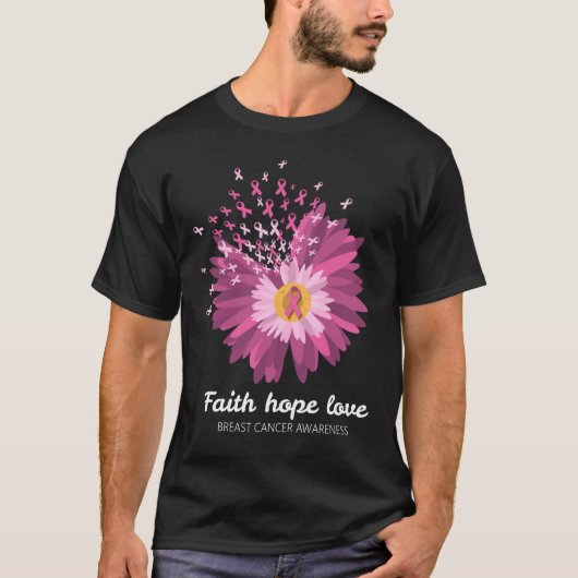 Faith Hope Love Breast Cancer Awareness T-shirt (Voorkant)