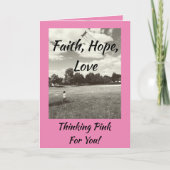 Faith Hope Love Breast Cancer Enmoezer Card Kaart (Voorkant)