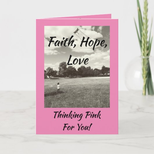 Faith Hope Love Breast Cancer Enmoezer Card Kaart (Voorkant)
