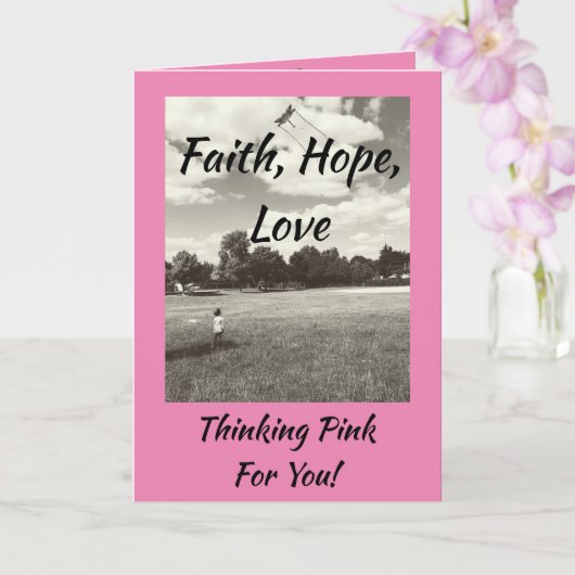 Faith Hope Love Breast Cancer Enmoezer Card Kaart (Orchidee)