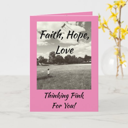 Faith Hope Love Breast Cancer Enmoezer Card Kaart (Gele Bloem)