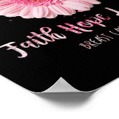 Faith Hope Love Breast Cancer Flower Pink Poster (Hoek)