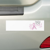 Faith, Hope, Love - Breast Cancer Support Bumpersticker (Op auto)