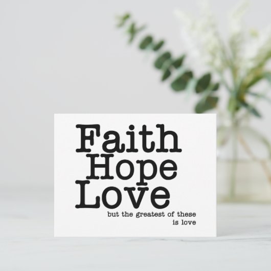 Faith Hope Love Briefkaart (Staand voorkant)