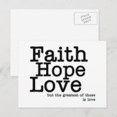 Faith Hope Love Briefkaart (Voorkant / Achterkant)