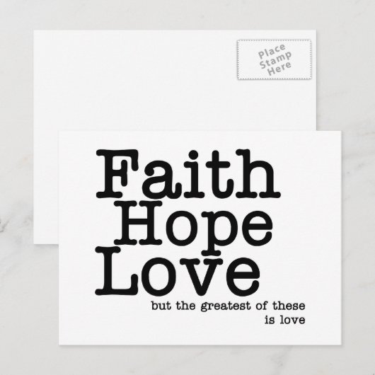 Faith Hope Love Briefkaart (Voorkant / Achterkant)