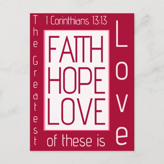Faith, Hope, Love Briefkaart (Voorkant)