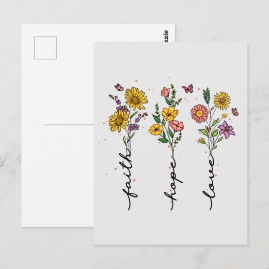 Faith-Hope-Love Briefkaart (Voorkant / Achterkant)