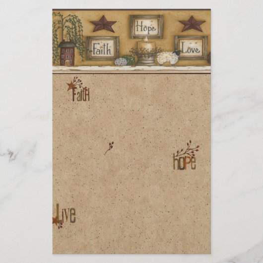 Faith Hope Love Briefpapier (Voorkant)