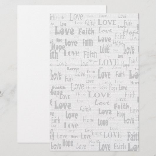 Faith Hope Love Briefpapier (Voorkant / Achterkant)
