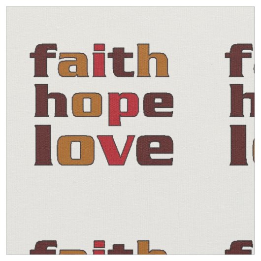 Faith Hope Love Browns Stof (Close Up)