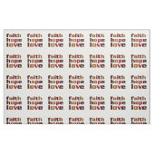 Faith Hope Love Browns Stof (Fat Quarter)