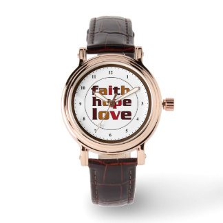 Faith Hope Love Browns Watch Horloge