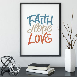 Faith Hope Love Brush Poster