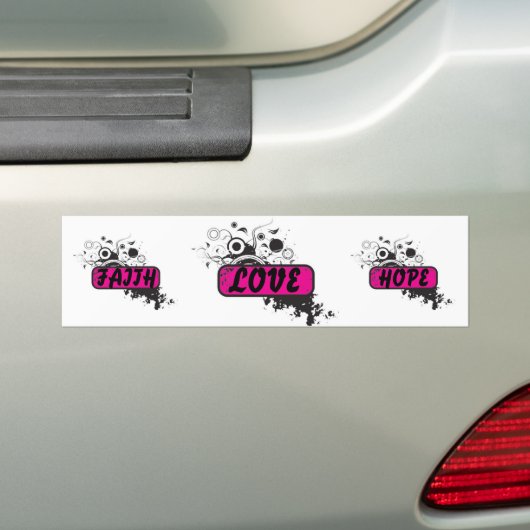 FAITH HOPE LOVE BUMPERSTICKER (Op auto)