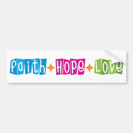 Faith Hope Love Bumpersticker (Voorkant)