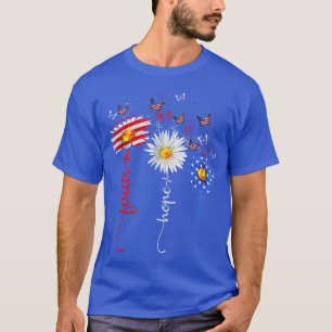 Faith Hope Love Butterfly Daisy Christians God 4th T-shirt