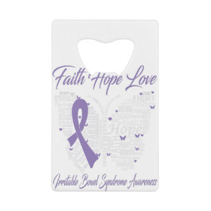 Faith Hope Love Butterfly Irritable Bowel Syndrome Creditkaart Flessenopener