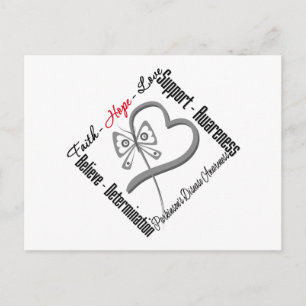 Faith Hope Love Butterfly - Parkinsons Disease Briefkaart