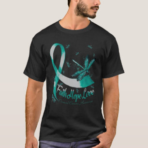 Faith Hope Love Cervical Cancer Awareness Dragonfl T-shirt