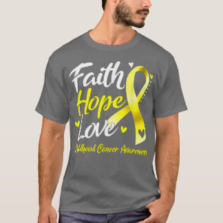 Faith Hope Love Child Cancer Awareness Ribbon T-shirt
