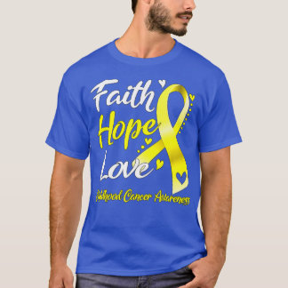 Faith Hope Love Childhood Cancer Awareness (1) T-shirt