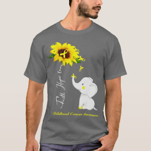 Faith Hope Love Childhood Cancer Awareness (4) T-shirt