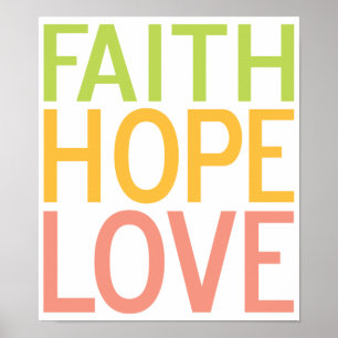 Faith Hope Love Christelijk Inspirerend Poster Art