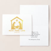 FAITH HOPE LOVE Christelijk Kerstmisgoud Folie Kaarten (Display)