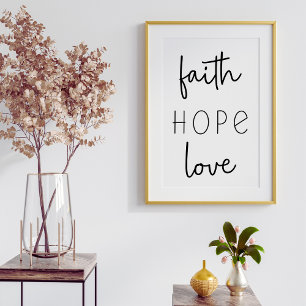 Faith Hope Love Christelijk Poster