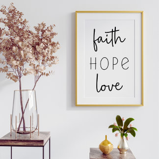 Faith Hope Love Christelijk Poster