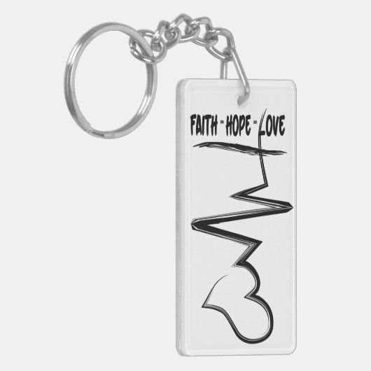 Faith Hope Love Christelijk Sleutelhanger (Voorkant Links)