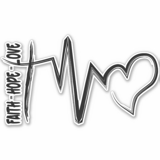 Faith Hope Love Christelijk Sticker (Voorkant)