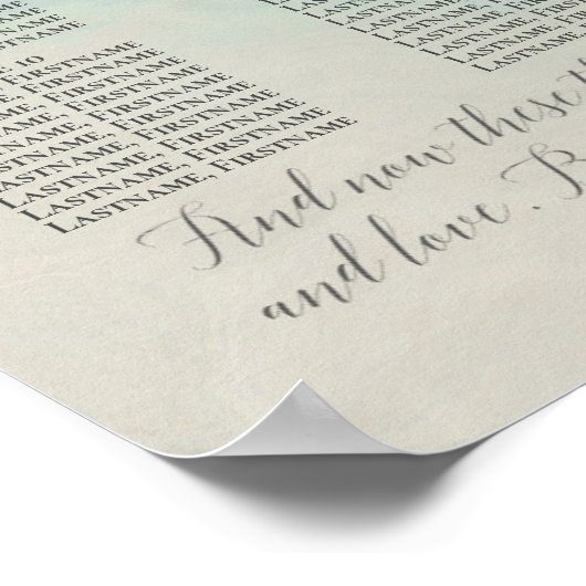 Faith Hope Love Christelijk Wedding Seating Chart Poster (Hoek)