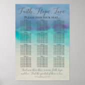 Faith Hope Love Christelijk Wedding Seating Chart Poster (Voorkant)