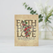 Faith Hope Love Christelijke Bijbel Verse Briefkaart (Staand voorkant)