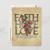 Faith Hope Love Christelijke Bijbel Verse Briefkaart (Voorkant / Achterkant)