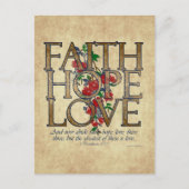 Faith Hope Love Christelijke Bijbel Verse Briefkaart (Voorkant)