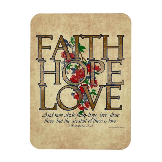 Faith Hope Love Christelijke Bijbel Verse Magneet (Verticaal)