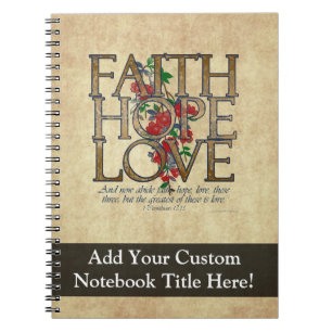 Faith Hope Love Christelijke Bijbel Verse Notitieboek