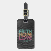 Faith Hope Love Christelijke Bijbel Verse Retro Bagagelabel (Voorkant verticaal)
