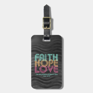 Faith Hope Love Christelijke Bijbel Verse Retro Bagagelabel