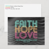 Faith Hope Love Christelijke Bijbel Verse Retro Briefkaart (Voorkant / Achterkant)