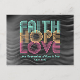 Faith Hope Love Christelijke Bijbel Verse Retro Briefkaart