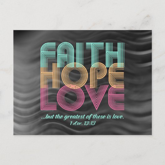 Faith Hope Love Christelijke Bijbel Verse Retro Briefkaart (Voorkant)