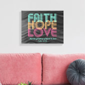 Faith Hope Love Christelijke Bijbel Verse Retro Canvas Afdruk (Insitu (Woonkamer))