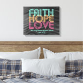 Faith Hope Love Christelijke Bijbel Verse Retro Canvas Afdruk (Insitu (Slaapkamer))