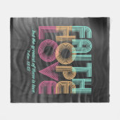 Faith Hope Love Christelijke Bijbel Verse Retro Fleece Deken (Voorkant (Horizontaal))